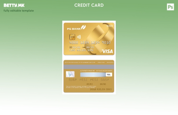 Модерен стил шаблон за златна кредитна картичка за виза на Виетнам ПГ банка